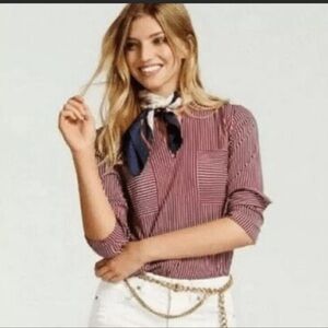 EUC cabi Franklin Blouse style 5335 large red white blue